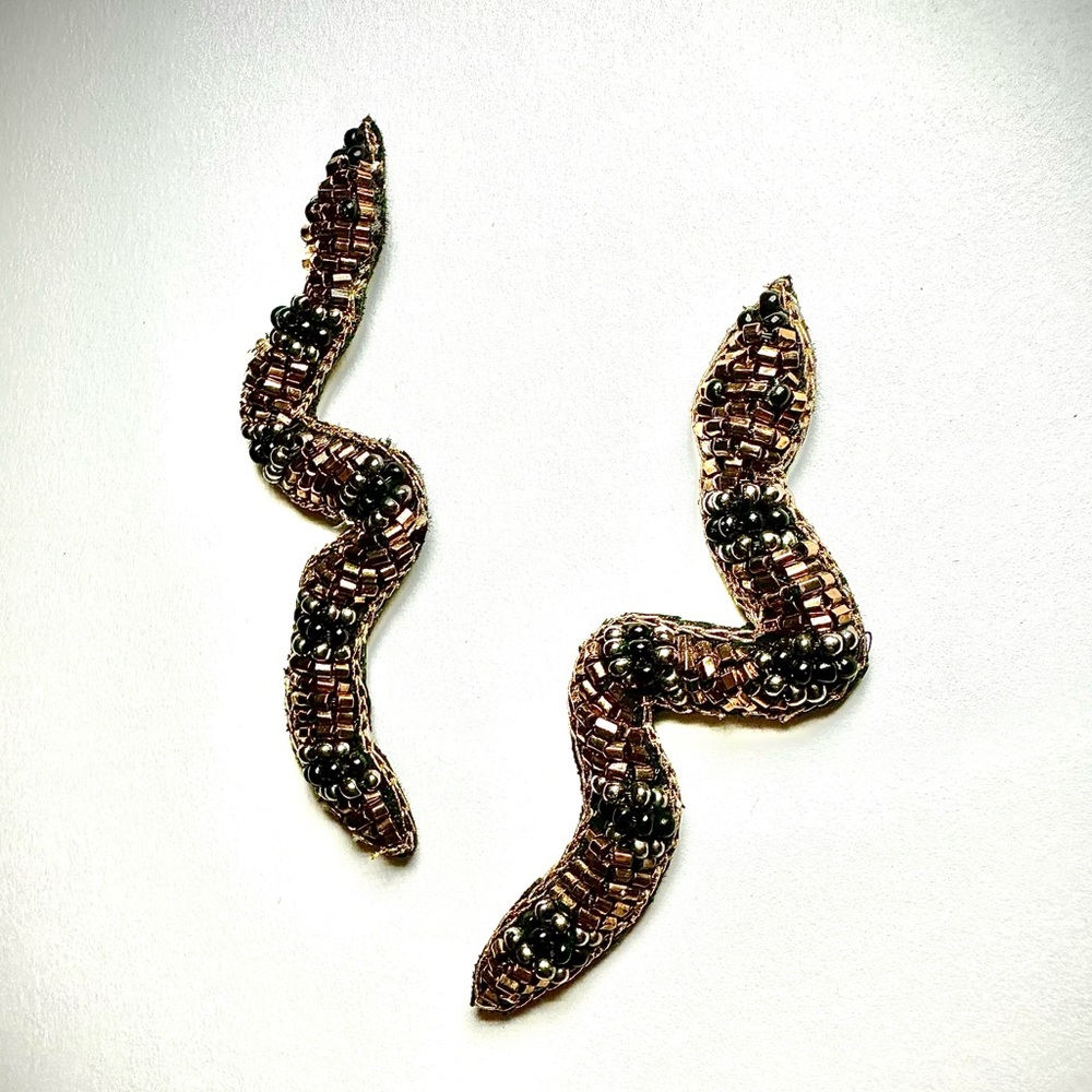 Anthropologie Beaded Snake Earrings